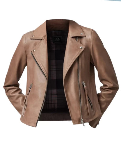 Emily Women’s Black Leather Motorcycle Jacket