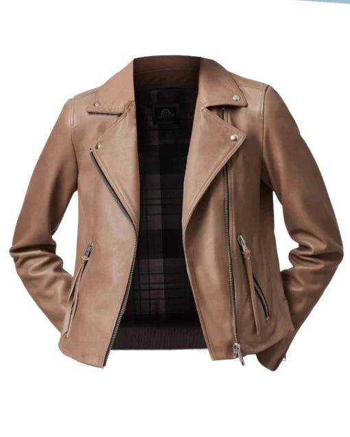 Emily Women’s Black Leather Motorcycle Jacket