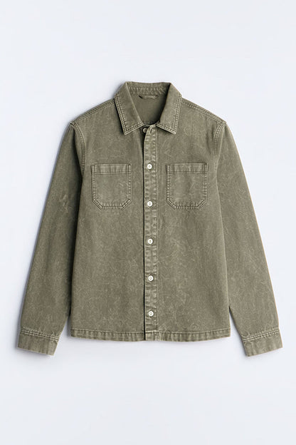 Lexington Washed Button-Up Shirt – Green