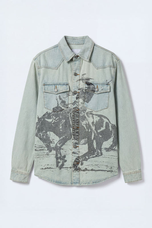 Relaxed Cowboy Denim Button-Up Shirt