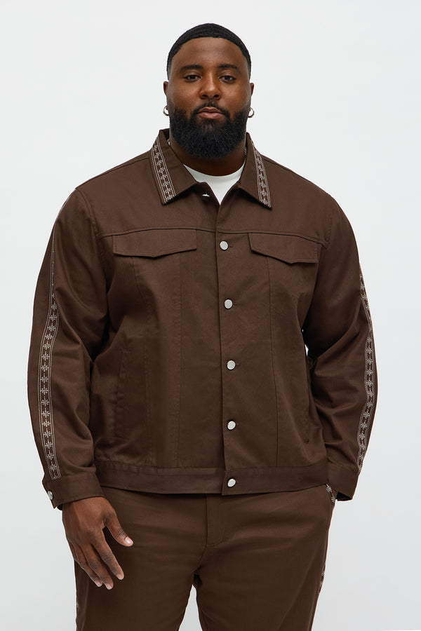On A Loop Embroidered Stitch Trucker Jacket