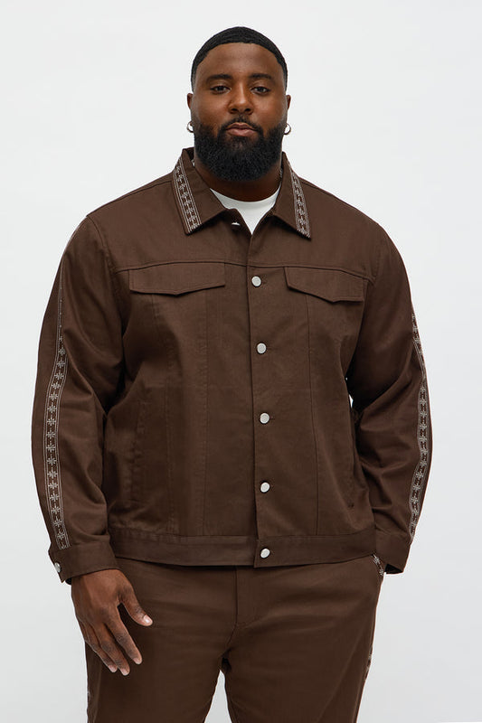 On A Loop Embroidered Stitch Trucker Jacket