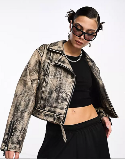 Bravo Bros Women’s Vintage Biker Leather Jacket