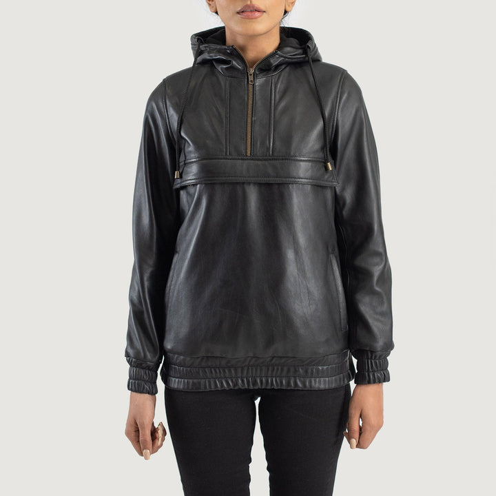 Bravo Bros. Zest Black Hooded Leather Pullover Jacket – Urban Street Luxury