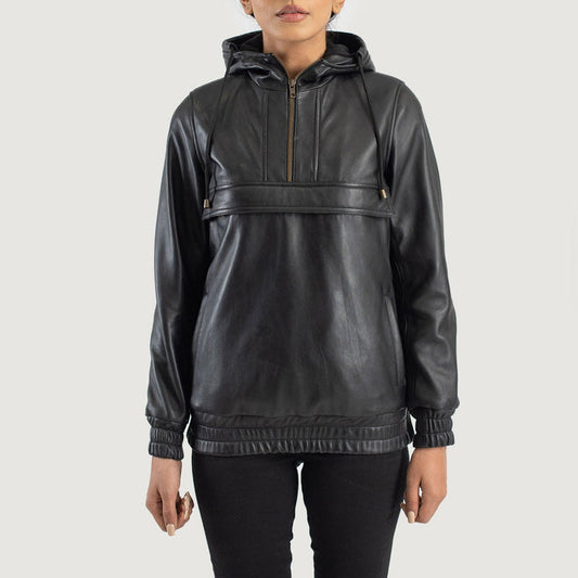 Bravo Bros. Zest Black Hooded Leather Pullover Jacket – Urban Street Luxury