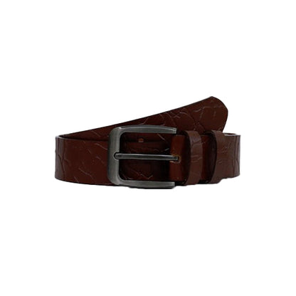 Bravo Bros Men’s Red Crocodile-Textured Leather Belt – Premium & Stylish