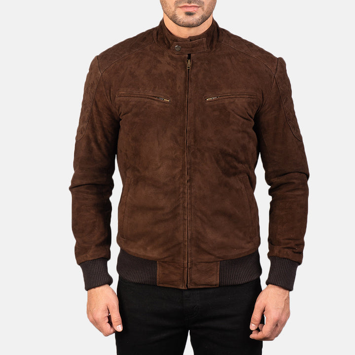 Bravo Bros. Sven Mocha Suede Bomber Jacket – Timeless Luxury Style