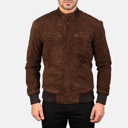 Bravo Bros. Sven Mocha Suede Bomber Jacket – Timeless Luxury Style