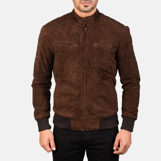 Bravo Bros. Sven Mocha Suede Bomber Jacket – Timeless Luxury Style
