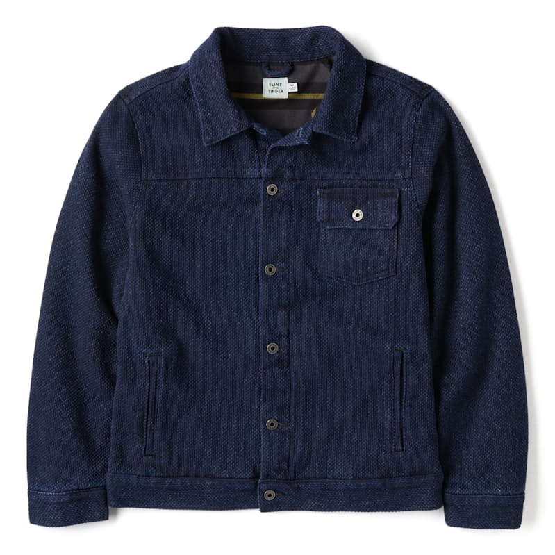 Men’s Flannel-Lined Sashiko Trucker Jacket