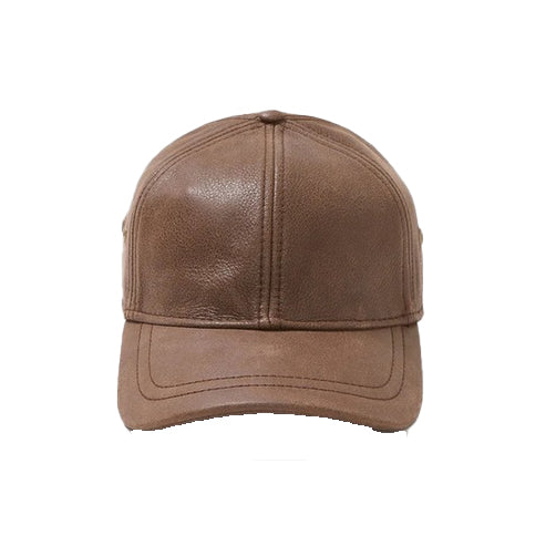 Bravo Bros Men’s Brown Sheepskin Leather Baseball Cap – Premium & Stylish