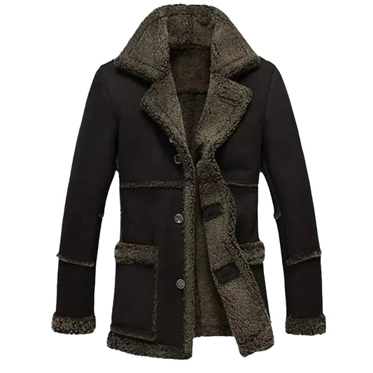 Women’s Shearling Brown Reacher Style Coat – Warm & Stylish by Bravo Bros