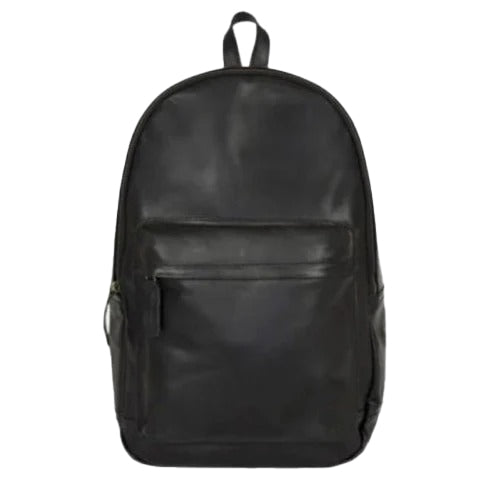 Bravo Bros Men’s Black Leather Classic Backpack – Timeless & Durable