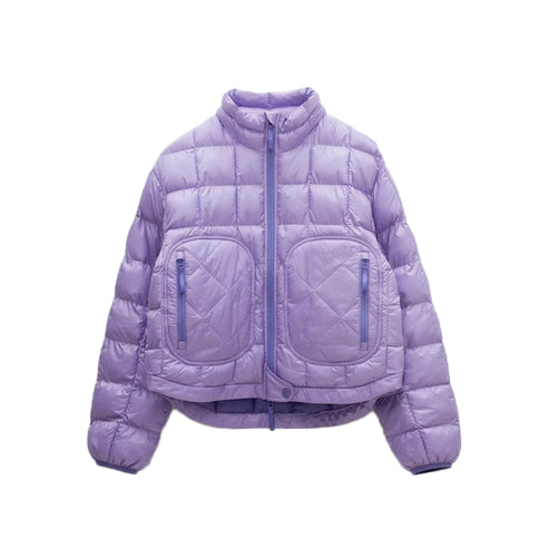 Women’s Purple Winter Puffer Jacket – Warm, Lightweight & Stylish