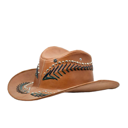 Bravo Bros Men’s Handmade Brown Leather Western Cowboy Hat – Premium & Stylish