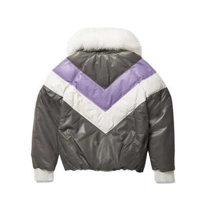 Men’s Leather V-Bomber Jacket