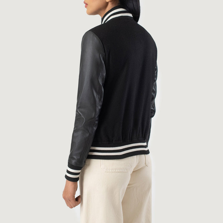 Black Hybrid Varsity Jacket – Classic Streetwear Edition