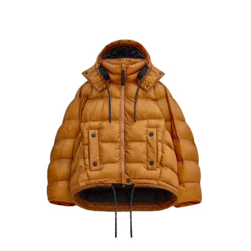 Women’s Inferno Yellow Hooded Winter Puffer Jacket