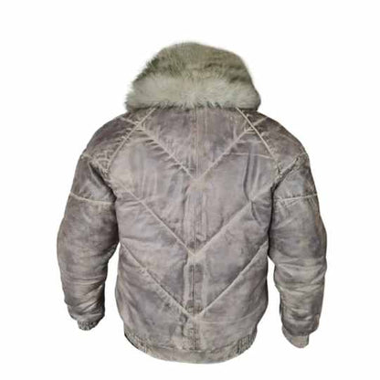 Men’s V-Bomber Winter Leather Jacket