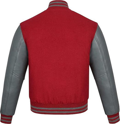 Unisex Varsity Letterman Baseball Jacket – Wool & Leather Premium