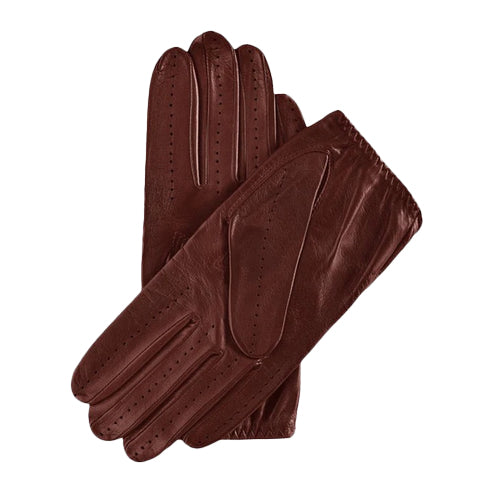 Bravo Bros Men’s Brown Hand-Sewn Lambskin Leather Driving Gloves – Stretch & Comfortable