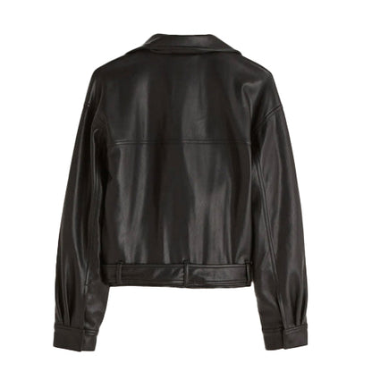 Women’s Black RAF Shearling Aviator Leather Jacket – Motorbike Style