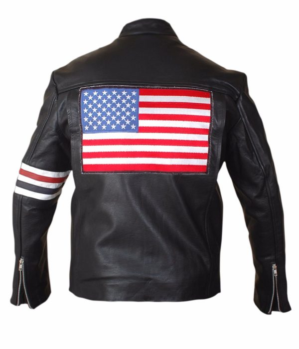Captain America Easy Rider Motorcycle Leather Jacket – Iconic Biker Style by Bravo Bros