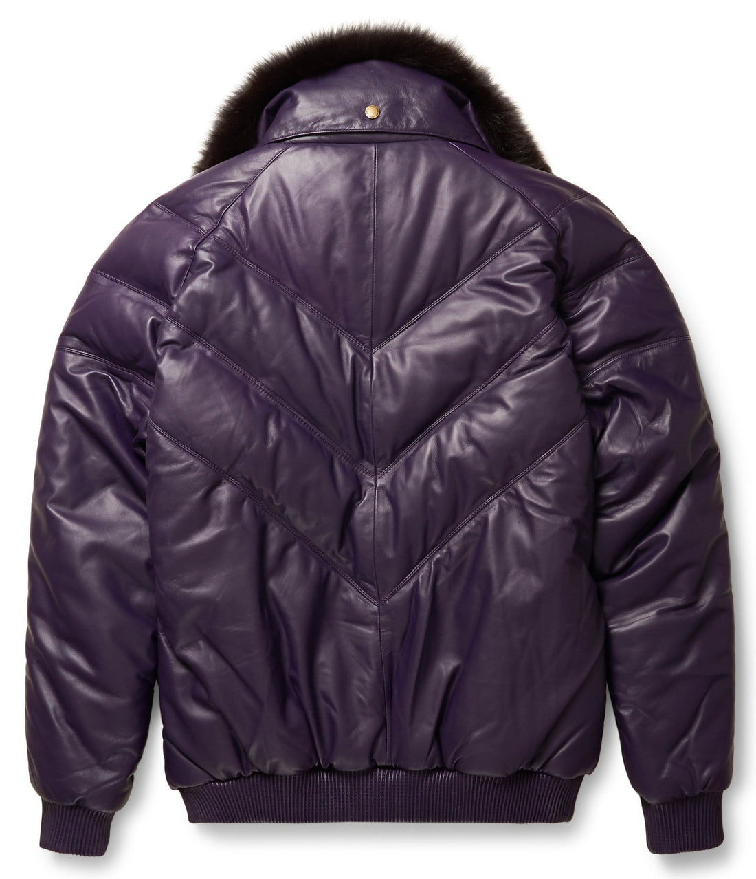 Premium Purple V-Bomber Leather Jacket – Bold & Luxurious