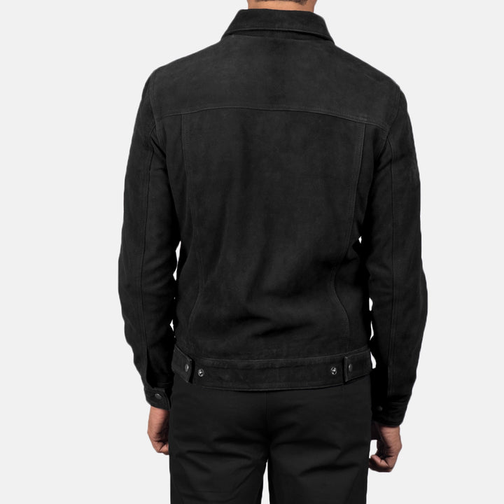 Stallon Black Suede Trucker Jacket – Rugged Luxury Streetwear