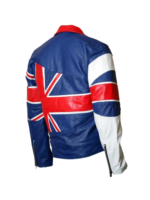 Men’s UK Union Flag Leather Jacket – British Biker Style by Bravo Bros