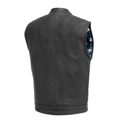 Born Free Men’s Black-Stitch Leather Motorcycle Vest