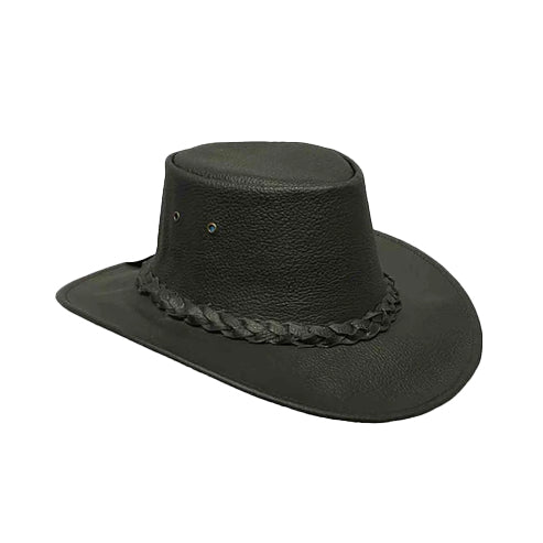 Bravo Bros Men’s Black American Cowboy Lambskin Leather Hat – Premium Western Style