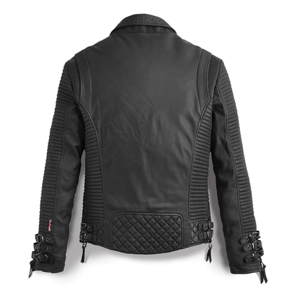 Men’s Black Leather Motorcycle Jacket – Classic Biker Style