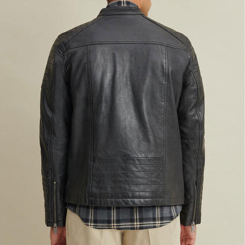 Bravo Bros Men’s Genuine Moto Biker Riding Leather Jacket