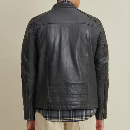 Bravo Bros Men’s Genuine Moto Biker Riding Leather Jacket