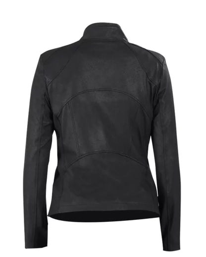Jennifer Women’s Black Cropped Leather Jacket