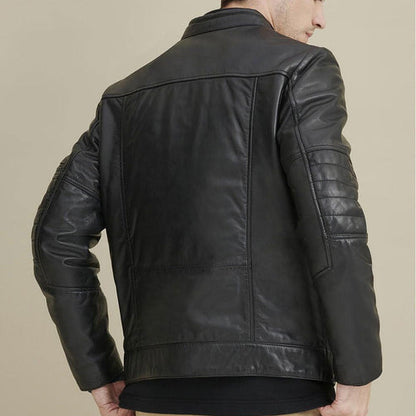 Bravo Bros Men’s Classic Moto Biker Leather Jacket