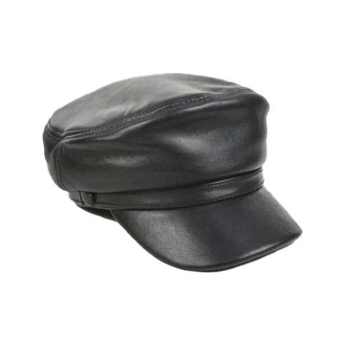 Bravo Bros Men’s Black Stylish Leather Cap – Premium & Trendy