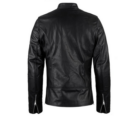 Men’s Classic Black Biker Leather Jacket