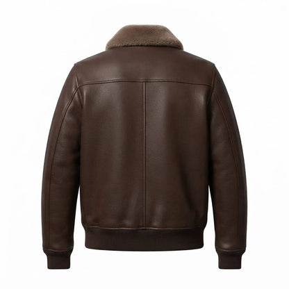 Men’s G-1 Flight Chocolate Brown Leather Bomber Jacket