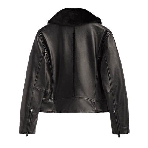 Women’s Shearling Sheepskin Biker Jacket – Luxe & Warm by Bravo Bros