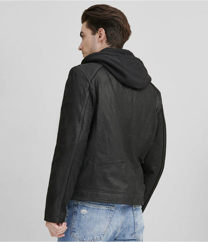 Men’s Black Suede Cafe Racer Jacket – Premium Leather Style