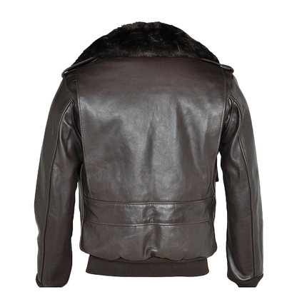 Men's Brown RAF A2 Cowhide Leather Flight Jacket - Classic Aviator Style