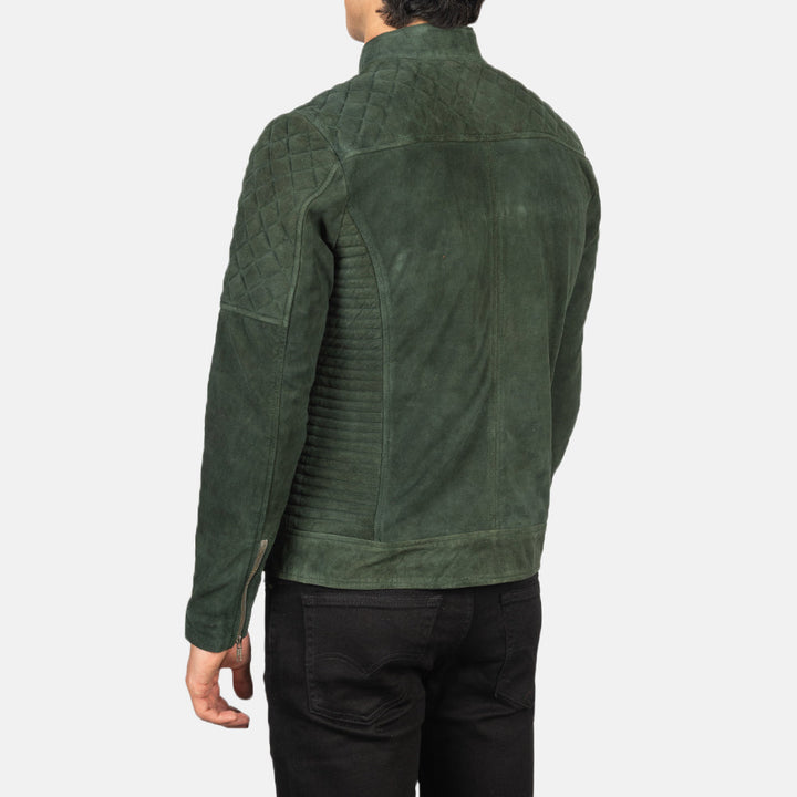 Bravo Bros. Fernando Quilted Green Suede Biker Jacket – Bold Luxury Moto Style