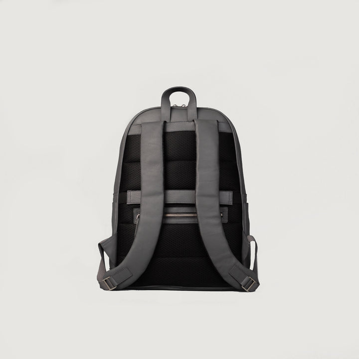 Philos Grey Leather Backpack