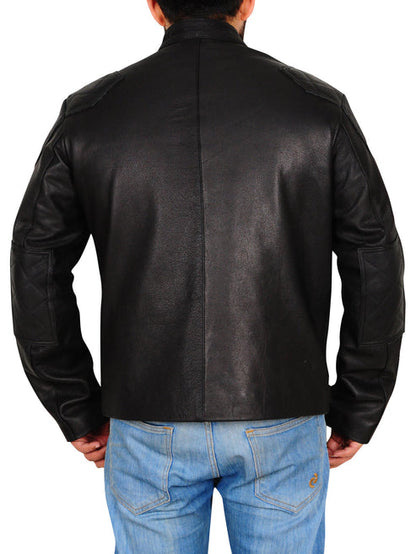 Bravo Bros Men’s Classic Black Leather Biker Jacket