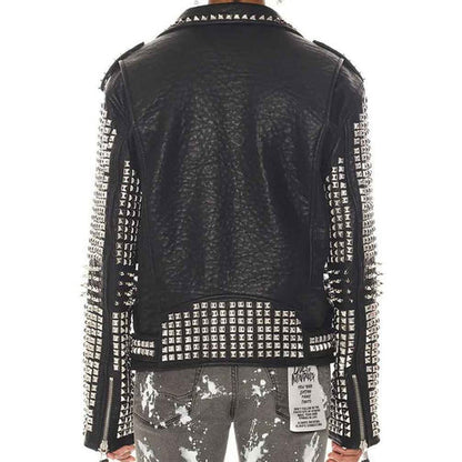 Men’s Classic Studded Leather Biker Jacket – Bold Rider Style