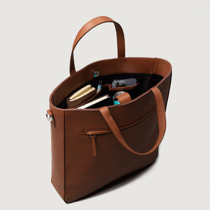 Poet Brown Leather Tote Bag