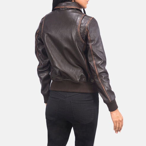 Westa A-2 Brown Leather Bomber Jacket – Classic Aviator Style