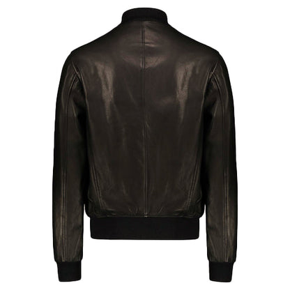 Men’s Vintage Black A-1 Flight Lambskin Leather Bomber Jacket